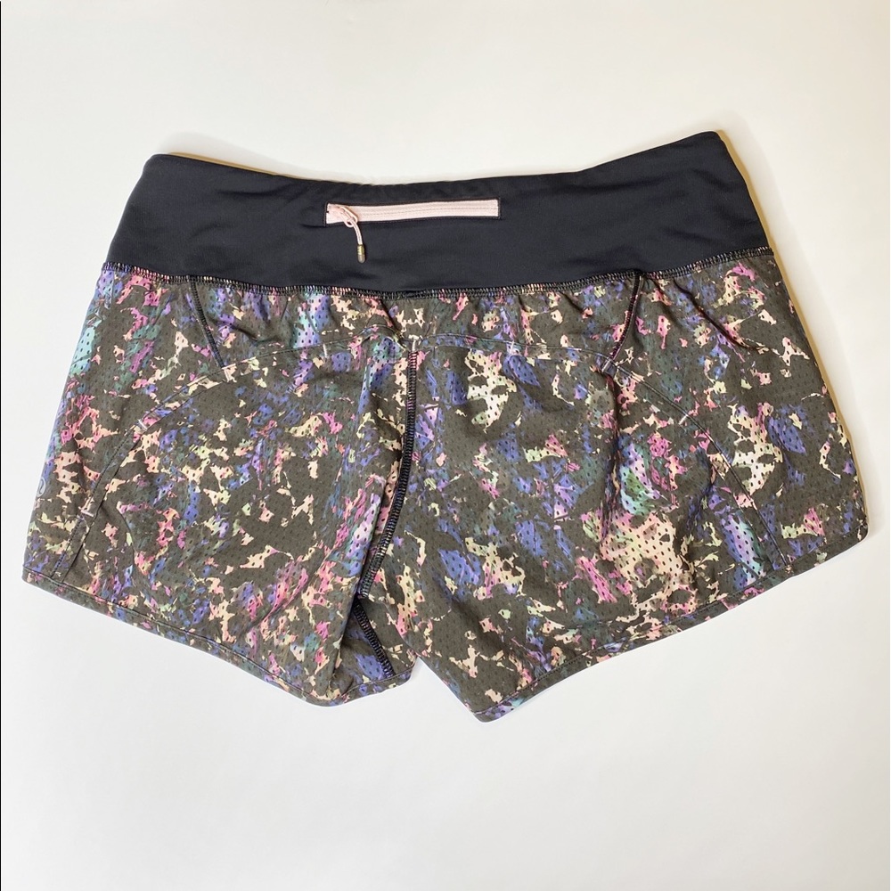 RARE Lululemon Run Times Shorts Black Multi